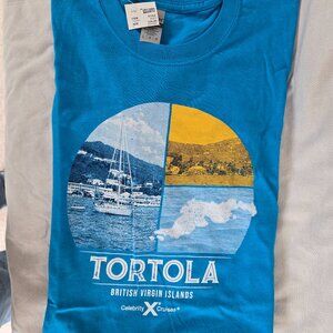 Gildan Blue Short Sleeve Tee with Tortola Design